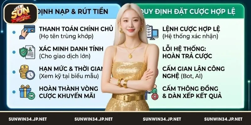 Điều kiện và điều khoản liên quan đến nạp rút cùng quy định đặt cược